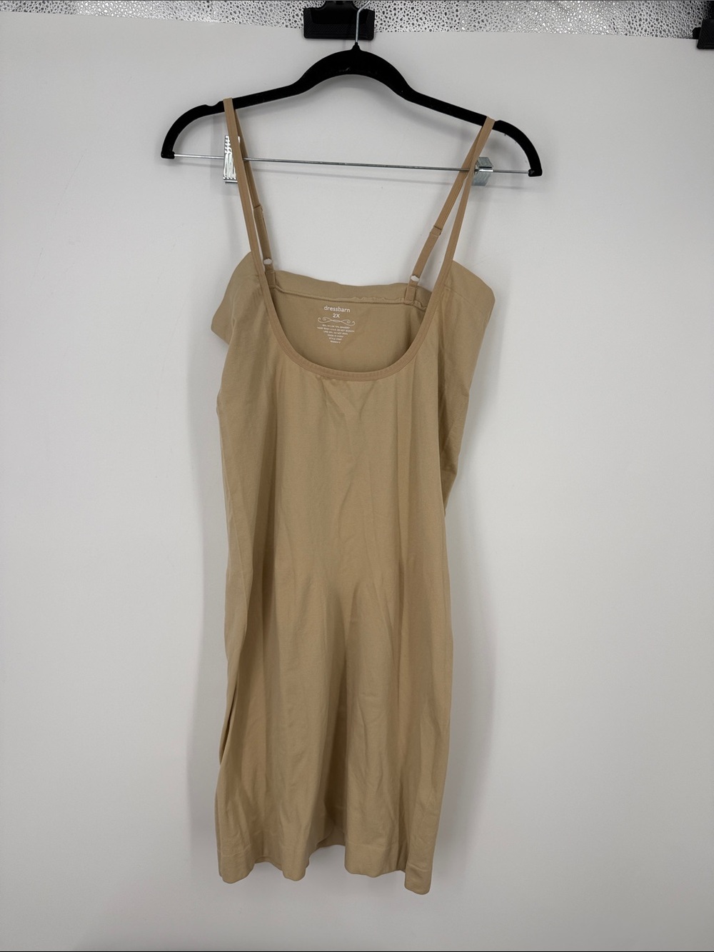 Dress Barn Women’s Beige Scoop Neck Slip Shapewear Tank Dress 2X